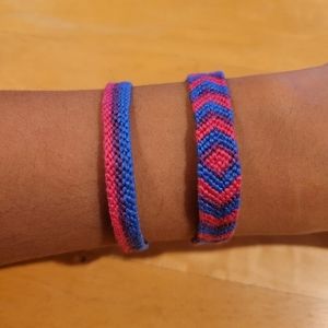 Pair of pride bisexual friendship bracelets
